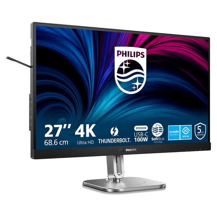 Philips Monitor 27B2U6903 27" 4K UHD IPS USB-C Thunderbolt 100W Negro Antracita