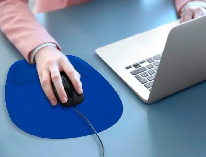Q-connect Alfombrilla para Ratón con Reposamuñecas Ergonómico de Gel Color Azul 225x240x20 mm