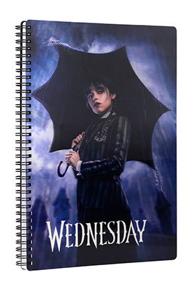 Lluvia Libreta Espiral Efecto 3D A4 Wednesday