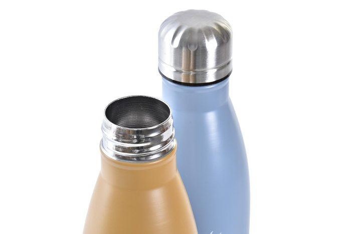 DKD Home Decor Botella Basicos Verde Menta Rosa 500ml Inox 6 x 26.5 x 6 cm (6 Unidades)