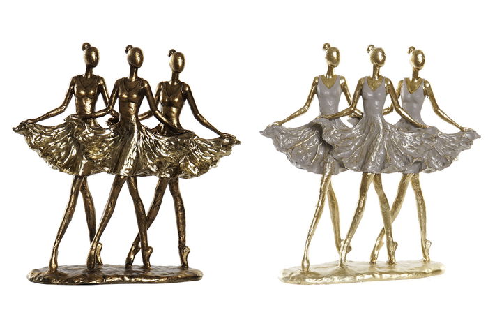 DKD Home Decor Figura Decorativa Romantico Bailarinas Cobrizo Dorado Resina 29 x 9 x 30.5 cm (4 Unidades) DKD Home Decor Figura Decorativa Romantico Bailarinas Cobrizo Dorado Resina 29 x 9 x 30.5 cm (4 Unidades)