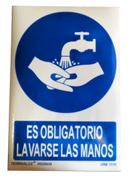 NORMALUZ Señal Obligatorio Lavarse Manos 29,5x20 cm RD20628