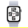 Apple Watch SE GPS + Cellular Reloj Inteligente 44mm Caja de Aluminio Plata con Correa Deportiva Azul Cloud, Pantalla OLED, 32GB, Resistente al Agua