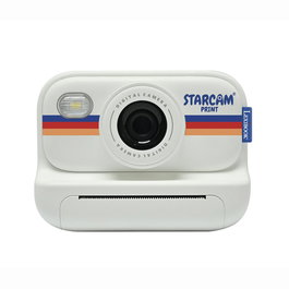 Lexibook Starcam Dj165 - Cámara Instantánea de Impresión para Niños, Fotos en Blanco y Negro, Incluye Pegatinas 3D y Rotuladores, +5 años