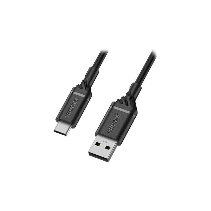 OtterBox Standard - Cable USB Tipo A a Tipo C (USB-A a USB-C) - 1 metro - Negro - 3A - Alivia Tensión - Garantía Limitada de por Vida