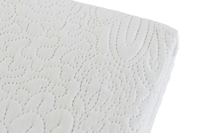 DKD Home Decor Colcha de Poliéster con Bordado Floral Blanco