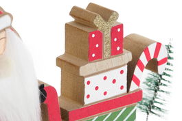 DKD Home Decor Figura Navidad Tradicional Papá Noel Rojo Verde Madera 2 x 13 x 15 cm (6 Unidades)