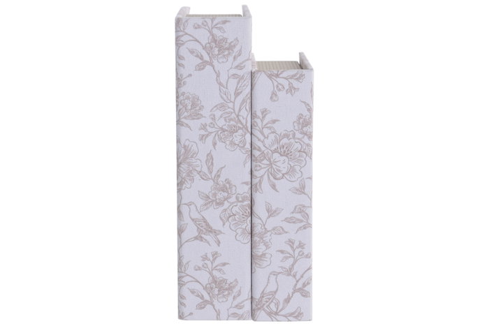DKD Home Decor Set de 2 Cajas Decorativas Tapizadas en Lino Diseño Floral DKD Home Decor Set de 2 Cajas Decorativas Tapizadas en Lino Diseño Floral