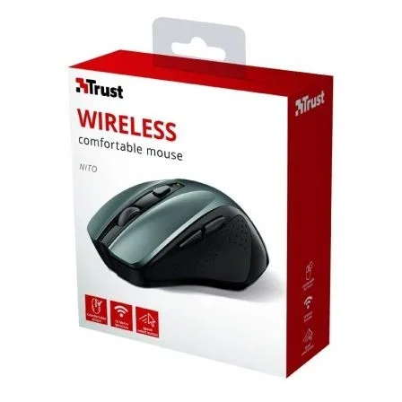 Trust Ratón Nito Inalámbrico 6 Botones, 800-2200 DPI, Diseño Ergonómico, Negro