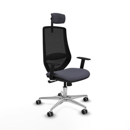 PIQUERAS Y CRESPO Silla de oficina Mardos con mecanismo Sincro, Gris oscuro y Negro