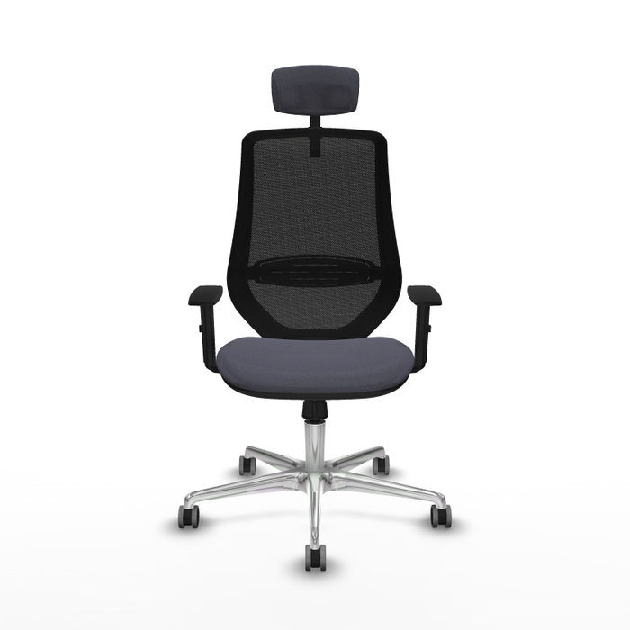 PIQUERAS Y CRESPO Silla de oficina Mardos con mecanismo Sincro, Gris oscuro y Negro