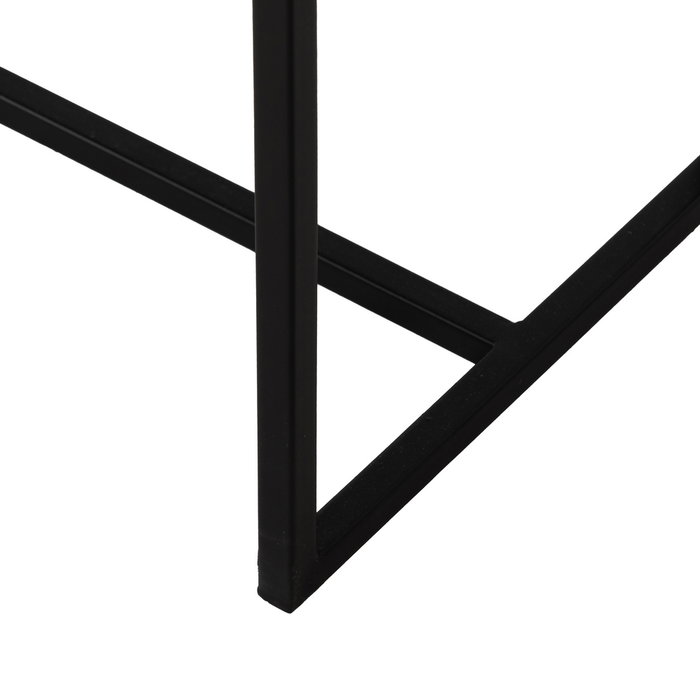 Consola Negro Metal-Cristal 101 X 30 X 83 cm