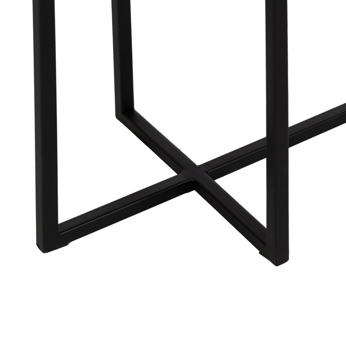 Consola Negro Metal-Cristal 101 X 30 X 83 cm