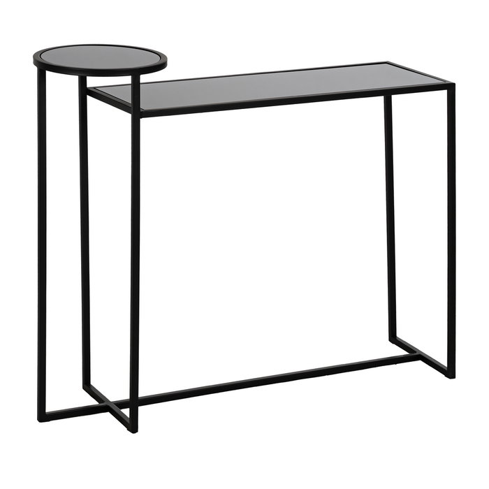 Consola Negro Metal-Cristal 101 X 30 X 83 cm