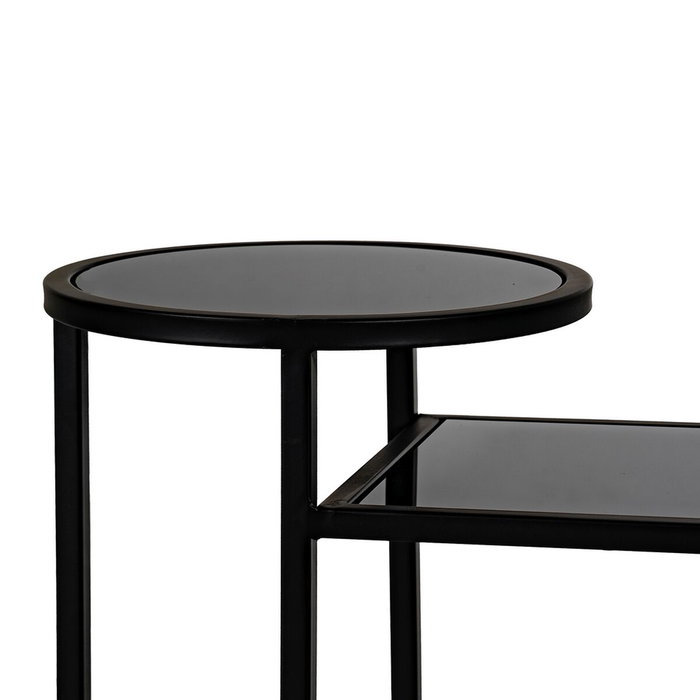 Ixia Consola de Metal y Cristal Negro 101 x 30 x 83 cm
