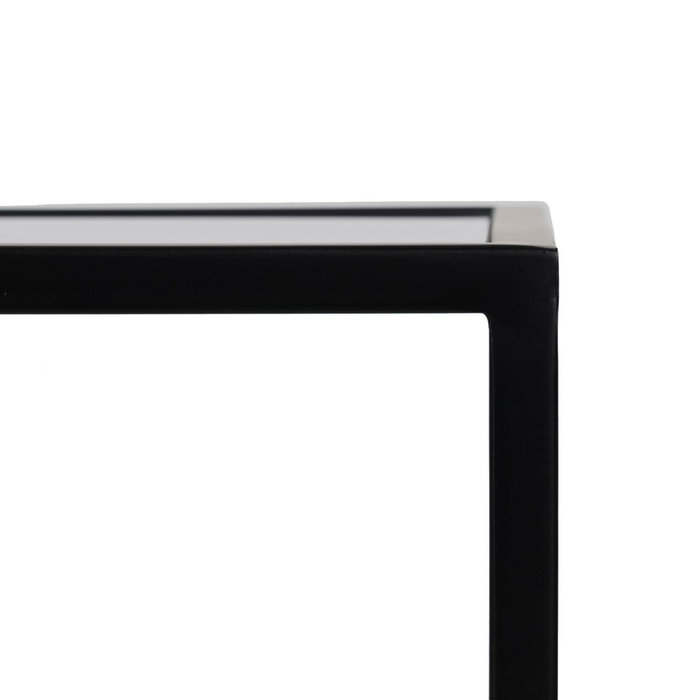 Ixia Consola de Metal y Cristal Negro 101 x 30 x 83 cm