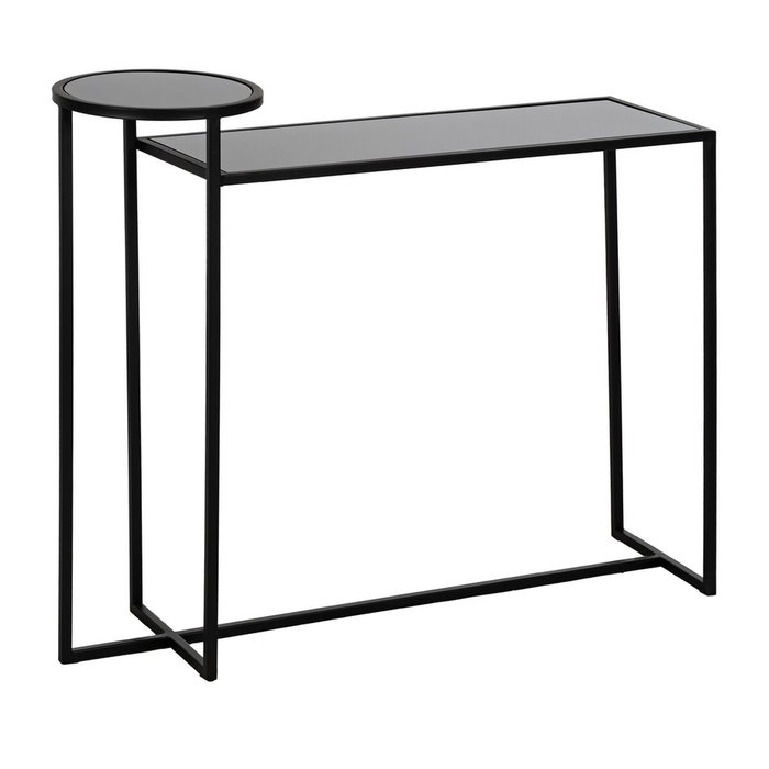 Ixia Consola de Metal y Cristal Negro 101 x 30 x 83 cm