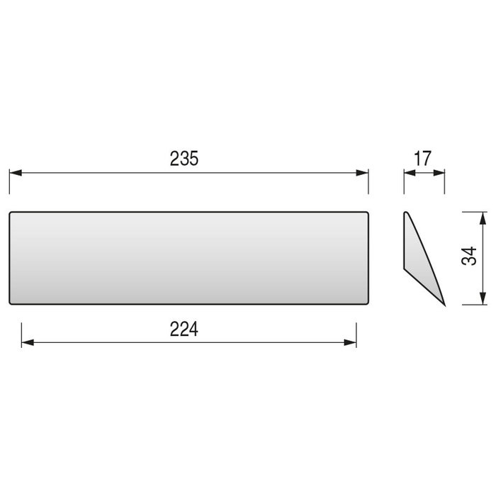 GIUSTI Tirador Tabla Zamak Aluminio RAL 9006 Distancia 224 mm
