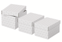 Esselte Caja de Almacenamiento Blanca 628280 Pack 3 Cajas 255x200x150mm