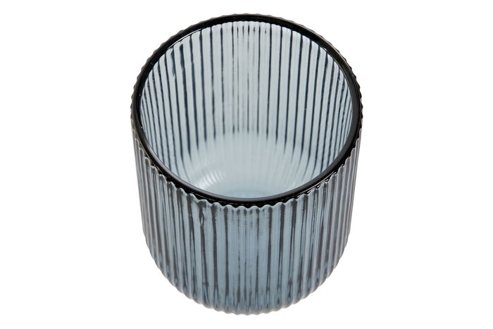 DKD Home Decor Set de 6 Vasos de Cristal Rayado Azul 240ml DKD Home Decor Set de 6 Vasos de Cristal Rayado Azul 240ml