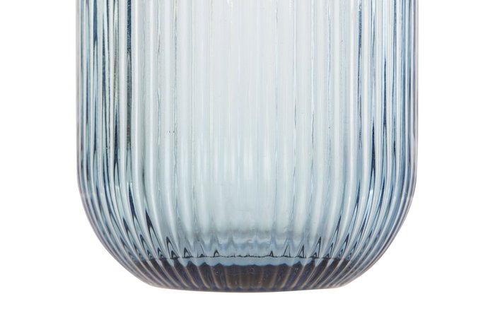DKD Home Decor Set de 6 Vasos de Cristal Rayado Azul 240ml DKD Home Decor Set de 6 Vasos de Cristal Rayado Azul 240ml