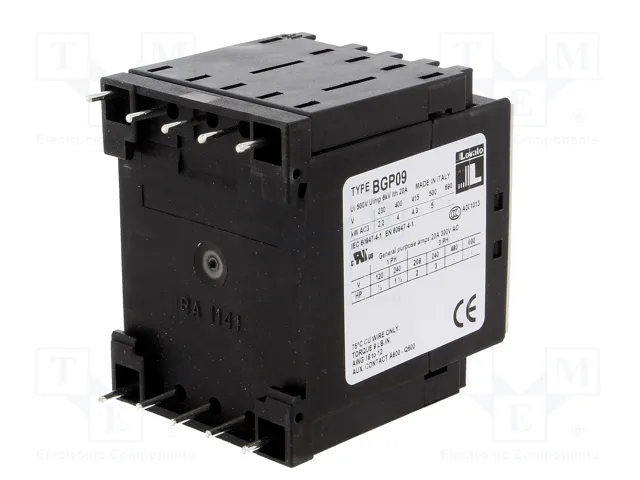 LOVATO ELECTRIC Contactor BG 3-polar 9A 230VAC