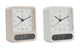 DKD Home Decor Reloj Despertador Digital Blanco Rosa Palo con Termómetro e Higrómetro 4.5 x 12 x 10 cm (2 Unidades)