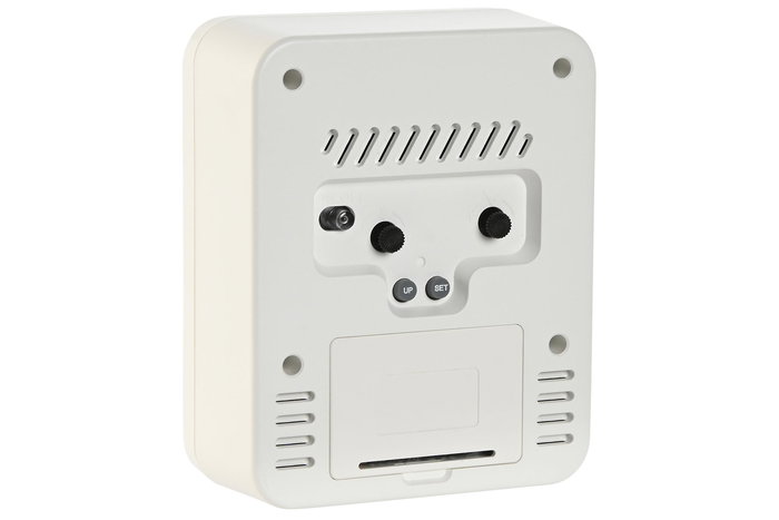 DKD Home Decor Reloj Despertador Digital Blanco Rosa Palo con Termómetro e Higrómetro 4.5 x 12 x 10 cm (2 Unidades)