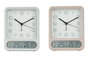 DKD Home Decor Reloj Despertador Digital Blanco Rosa Palo con Termómetro e Higrómetro 4.5 x 12 x 10 cm (2 Unidades)