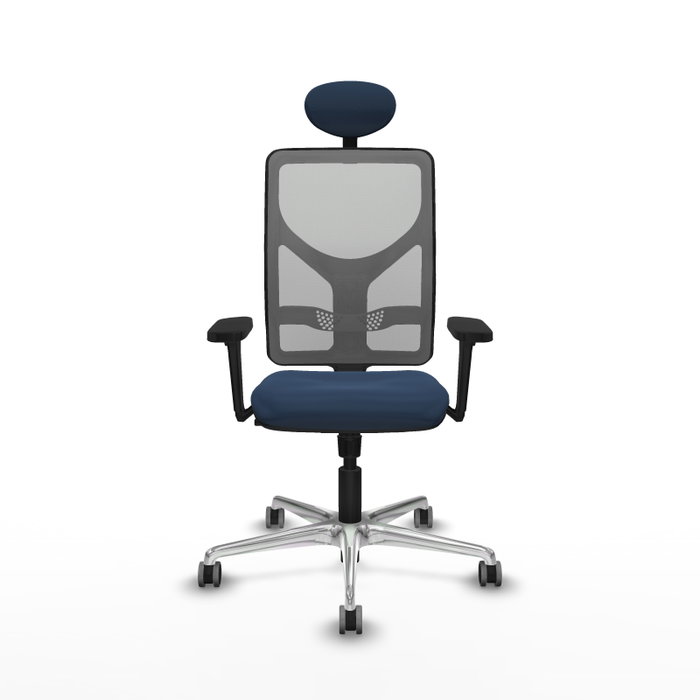 PIQUERAS Y CRESPO Silla de oficina Motilla con mecanismo Sincro, Azul marino y Gris