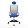 PIQUERAS Y CRESPO Silla de oficina Zulema con mecanismo Sincro/Traslack, Azul y Blanco