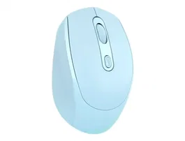 Q-connect Ratón Óptico Inalámbrico 2.4GHz USB, 800/1200/1600 DPI Ajustable, Azul Claro, Compatible con Windows y Mac