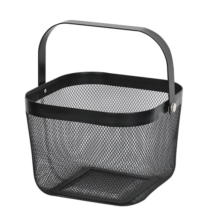 Inde Cesta de Metal Organizador Cuadrada con Asa de Metal, 26.5 x 24.9 x 18.1 cm (6 Unidades)