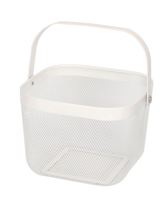 Inde Cesta de Metal Organizador Cuadrada con Asa de Metal, 26.5 x 24.9 x 18.1 cm (6 Unidades)