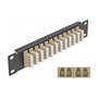 DeLOCK Panel de conexión de fibra óptica 12 puertos LC Quad 10 pulg. Beige/Negro