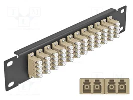 DeLOCK Patchpanel de Fibra Óptica 12 Puertos LC Quad 10″ 1U