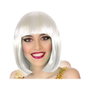 Peluca Corta Lisa Blanca con Flequillo
