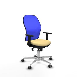 PIQUERAS Y CRESPO Silla de oficina Jorquera, Sincro, Crema/Azul