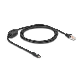 DeLOCK Adaptador USB 2.0 Type-C a RS-232 RJ45 1,8 m Negro