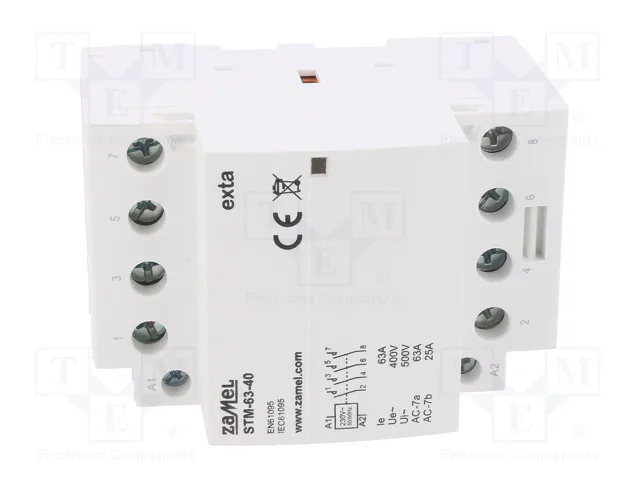 ZAMEL STM-63-40 Contactor 4-polar de instalación 63A 230VAC ZAMEL STM-63-40 Contactor 4-polar de instalación 63A 230VAC
