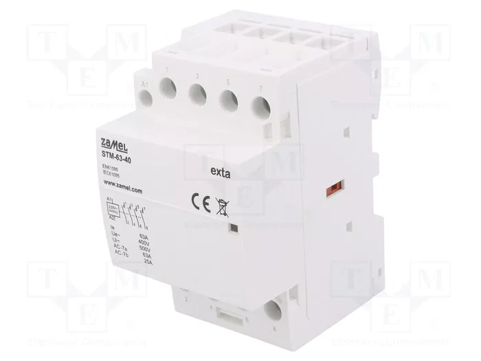 ZAMEL STM-63-40 Contactor 4-polar de instalación 63A 230VAC ZAMEL STM-63-40 Contactor 4-polar de instalación 63A 230VAC