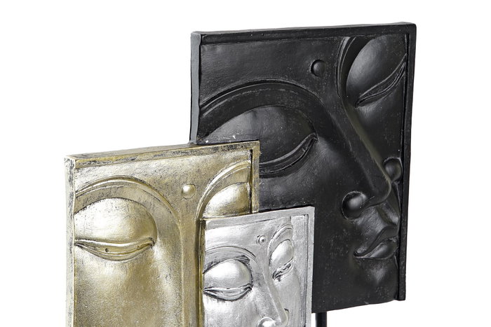 DKD Home Decor Figura de Buda en Resina y MDF, Set de 2 unidades