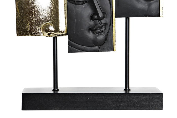 DKD Home Decor Figura de Buda en Resina y MDF, Set de 2 unidades