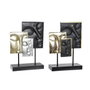 DKD Home Decor Figura de Buda en Resina y MDF, Set de 2 unidades
