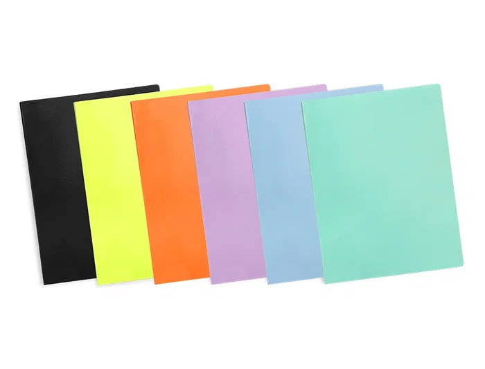 Liderpapel Carpeta Escaparate 30 Fundas DIN A4 Polipropileno Amarillo Fluor Opaco