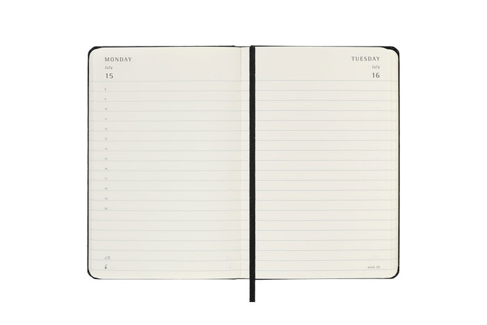 AGENDA 2024 TAPA DURA 12 MESES DIARIA P (9 x 14 CM) NEGRA MOLESKINE DHB12DC2Y24