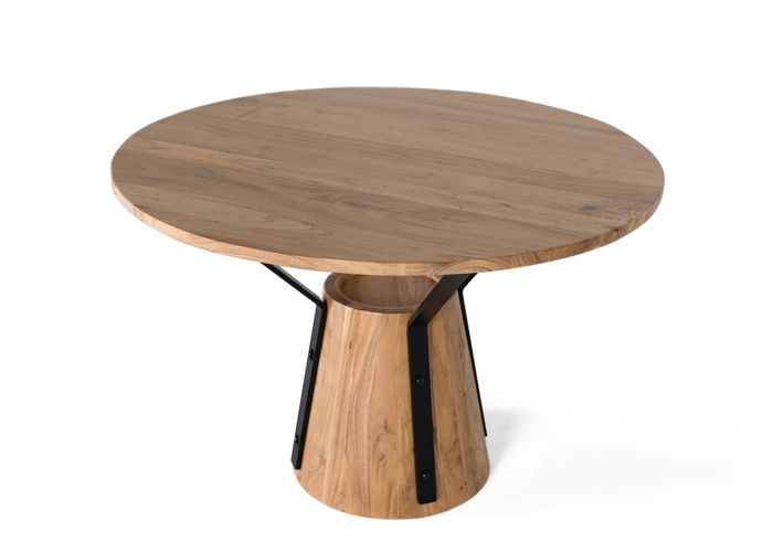 GINER Y COLOMER Mesa de Comedor Redonda en Madera de Mango y Metal de 116 cm de Diámetro GINER Y COLOMER Mesa de Comedor Redonda en Madera de Mango y Metal de 116 cm de Diámetro