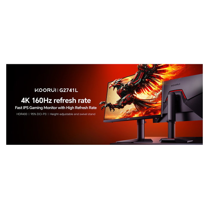 Koorui G2741L Monitor Gaming 4K UHD 68,6 cm (27 Pulgadas) IPS 1ms 160Hz Negro