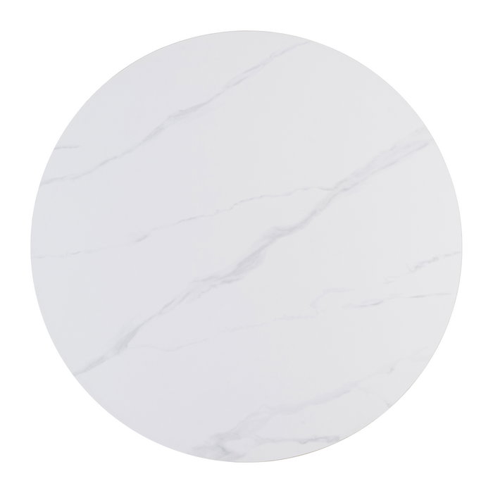 Mesa Comedor Blanco Piedra Sinterizada 100 X 100 X 75 cm