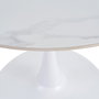 Mesa Comedor Blanco Piedra Sinterizada 100 X 100 X 75 cm